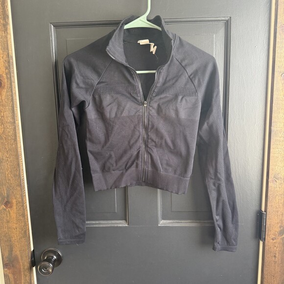 Fabletics  Cropped  Seamless Rib Jacket Zip Up Women's Size small - Picture 13 of 14